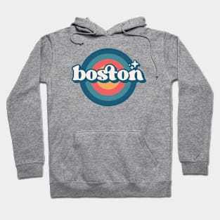 Vintage Boston Sunset Seal // Retro City Emblem for Boston, Mass Hoodie